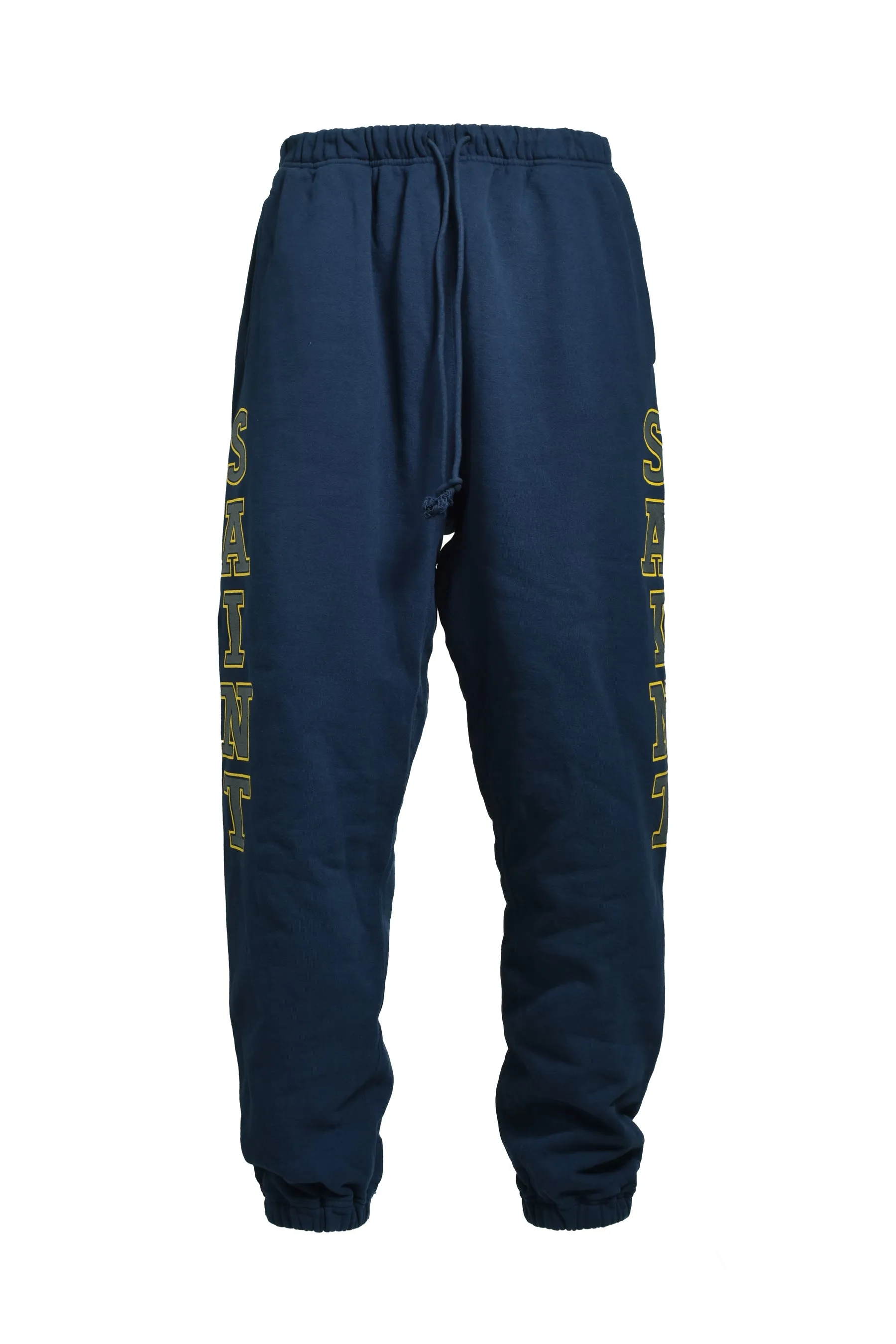 SAINT Mxxxxxx SWEAT PANTS/SAINT/NVY Reflective SAINT sweatpants Blue S-XL Original mold opening Loose tailoring Four needles and six lines boneless technology Top printing technology 3M reflective paste The best reflective effect in the industry Correct version Original consistent main mark/wash mark/cherub anti-counterfeiting